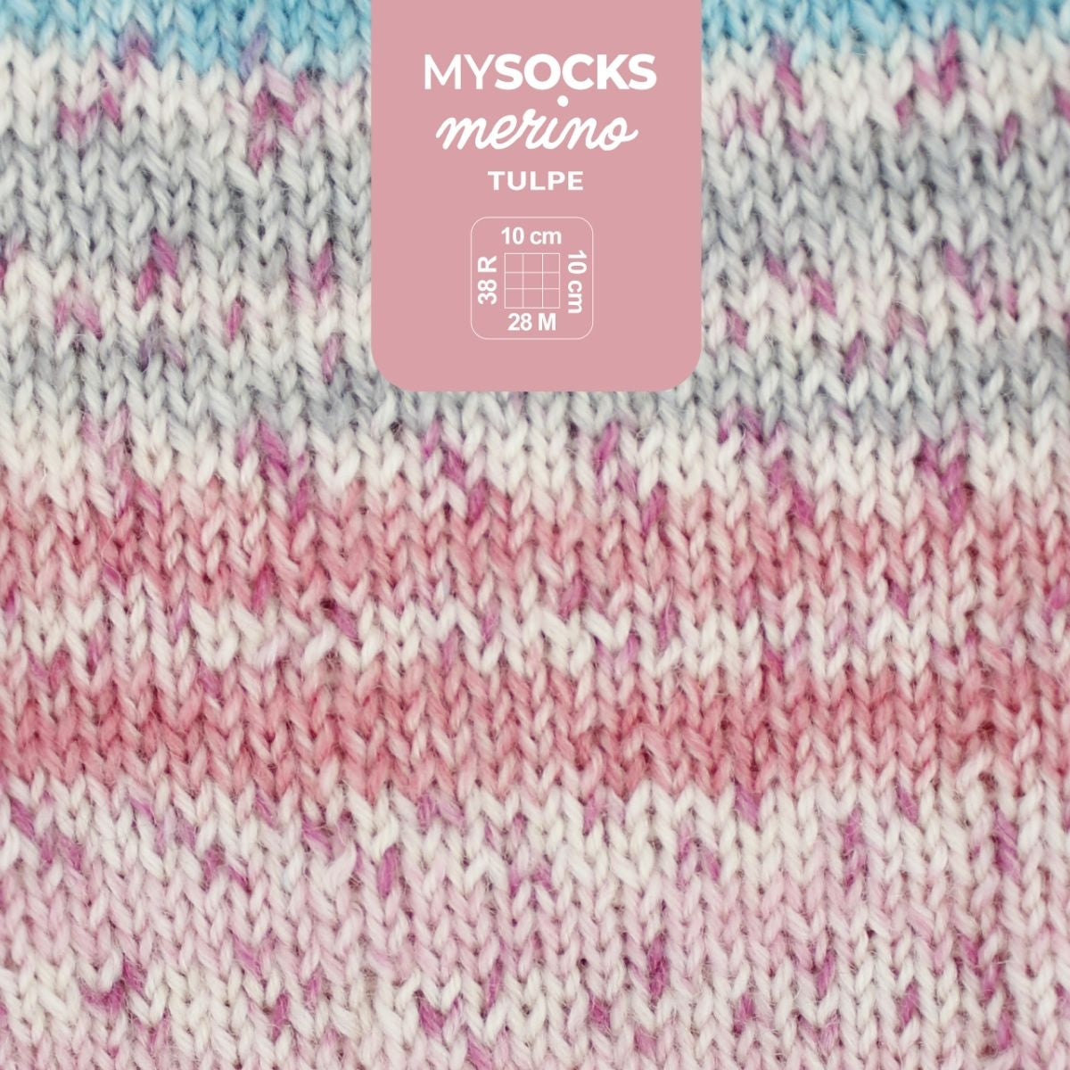myBoshi mysocks Merino Tulpe Garn Rosa – 100 g, 420 m, Nadel 3 mm, 75% Schurwolle/25% Polyamid, 1 Stk.