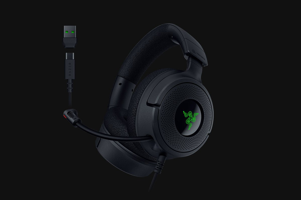 Razer Kraken V4 X – Gaming-Headset Over-Ear – USB-C, 7.1, Stummschaltung – Schwarz – für PC/PS4