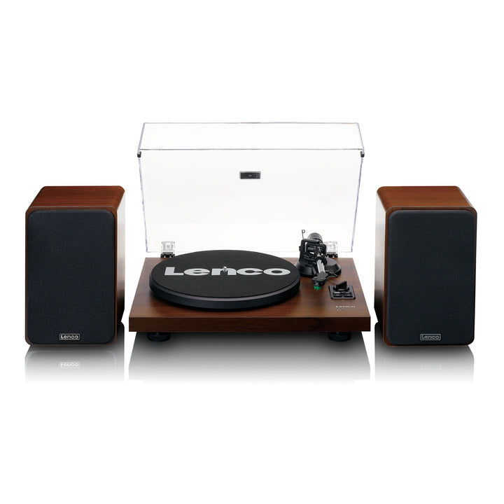 Lenco LS-600WA – Plattenspieler (Riemenantrieb, manuell), Bluetooth, Phono-Vorverstärker, 33⅓/45 U/min – Holz/Schwarz