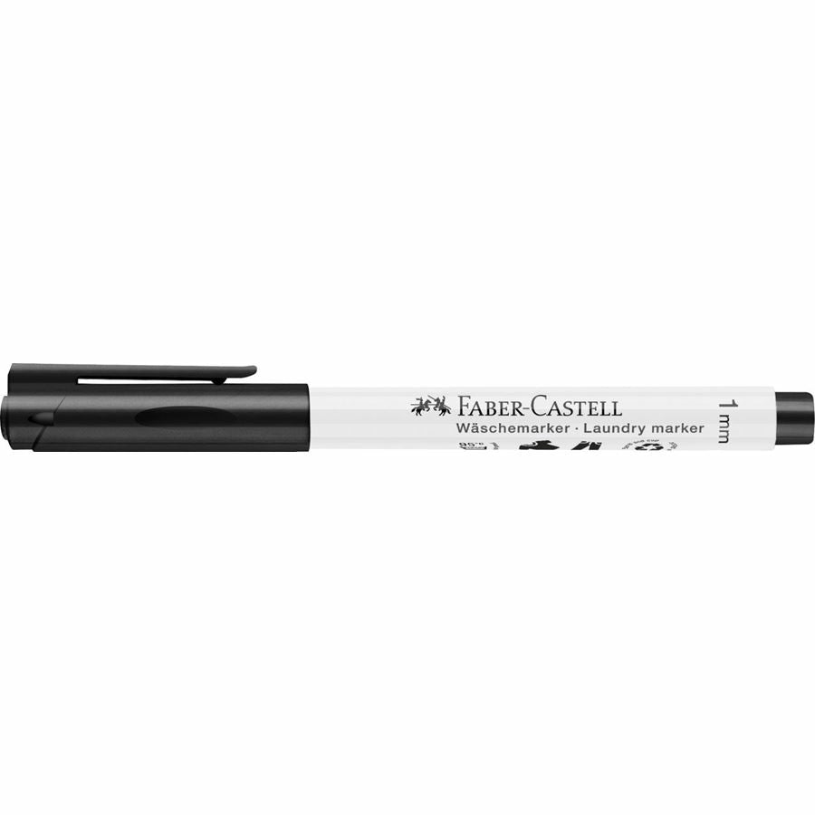 Faber-Castell 159502 Textilmarker – Rundspitze 1 mm – Schwarz