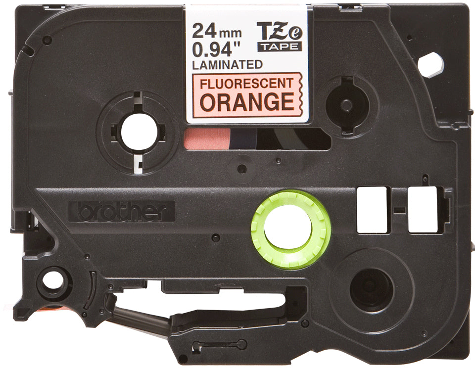 Brother TZe-B51 fluoreszierendes Schriftband – Schwarz auf fluoreszierendem Orange – 24 mm × 5 m – für Brother