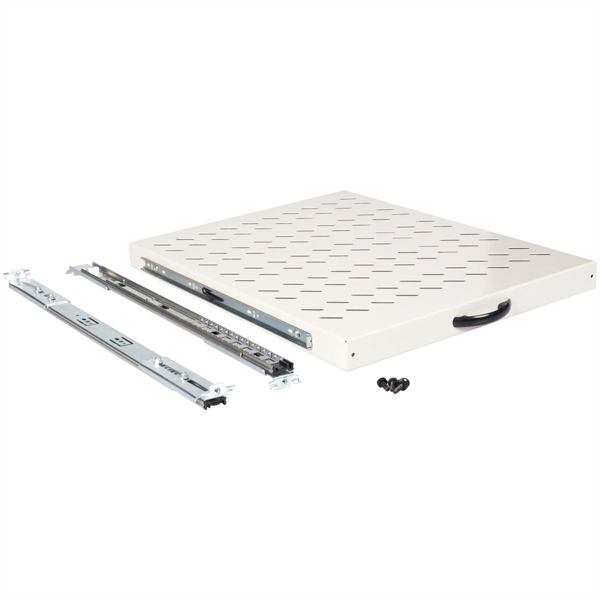 ROLINE Rack-Regalboden 19" – ausziehbar – 1U – 485 × 568 × 40 mm – 25 kg – grau – Stahl