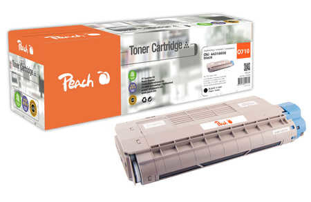 Peach Toner 110596 – schwarz, 11000 Seiten – für OKI C710/C711