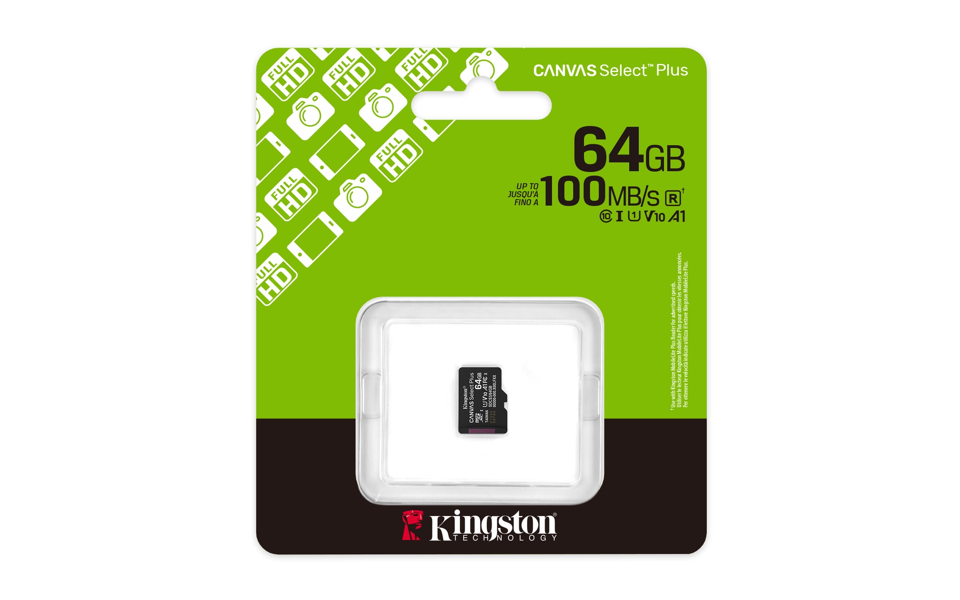 Kingston Technology Kingston Canvas Select+ Gen3 Speichergerät – 64 GB, microSDXC, A1 ohne Adapter