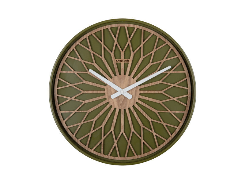 Karlsson Girasol Wanduhr – Analog, Ø 40,6 cm, Grün, Kunststoff