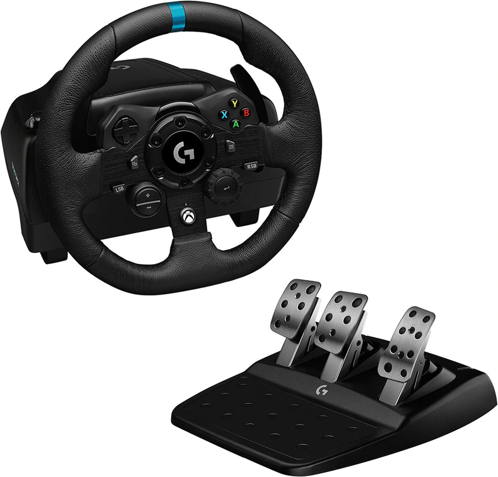 Logitech G G923 – Lenkrad & Pedale – 900° & Force-Feedback – USB (kabelgebunden) – Schwarz – für PC & Xbox