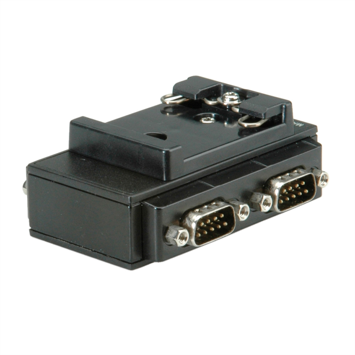 ROLINE USB-Seriell Konverter USB-A zu RS232 – 4× DB9, 115 Kbit/s, USB 2.0, DIN-Hutschiene – für Windows