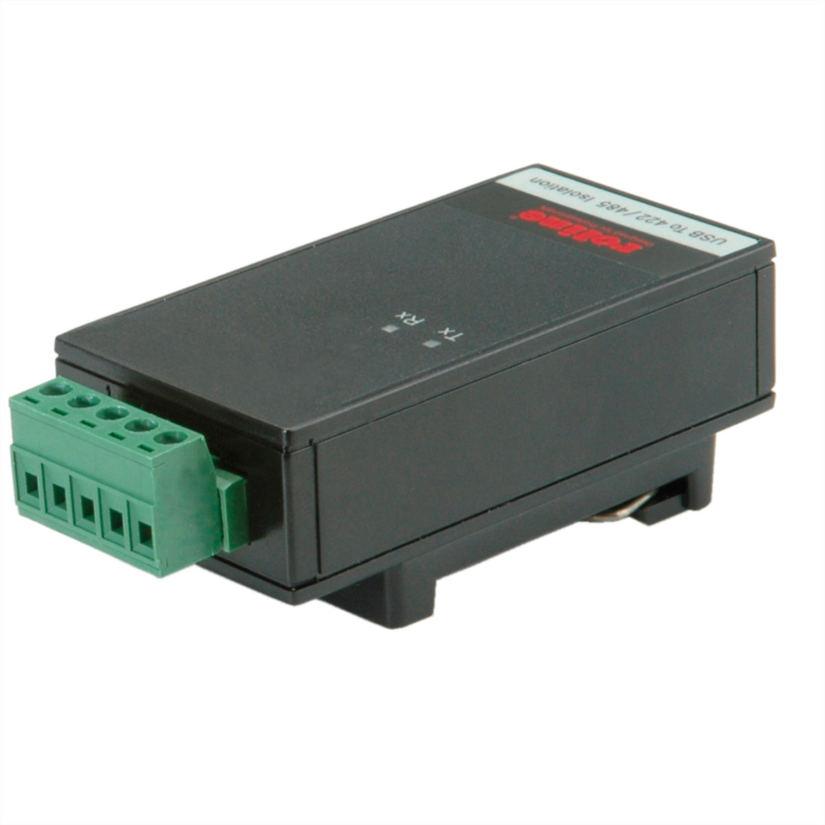 ROLINE USB-Seriell Konverter USB-A zu RS422/RS485 – USB 2.0, Klemmenblock, DIN-Hutschiene – für Windows