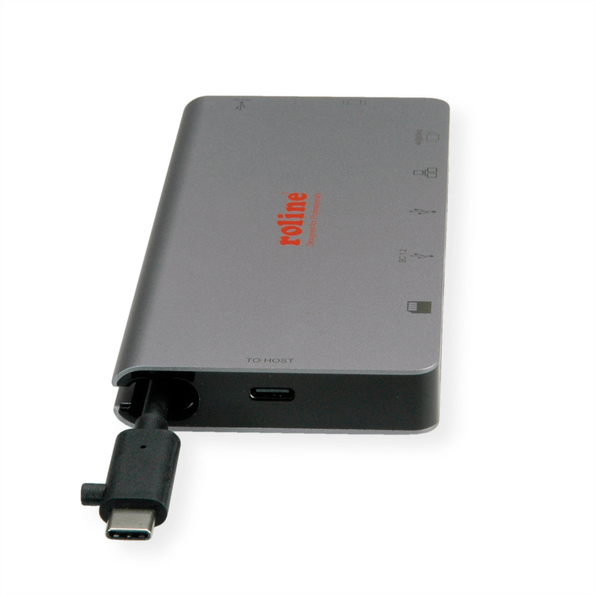 ROLINE Dockingstation – USB-C, 1× HDMI (4K), 1× VGA, 2× USB-A, 1× USB-C, GbE, SD/microSD, für MacBook/Notebook