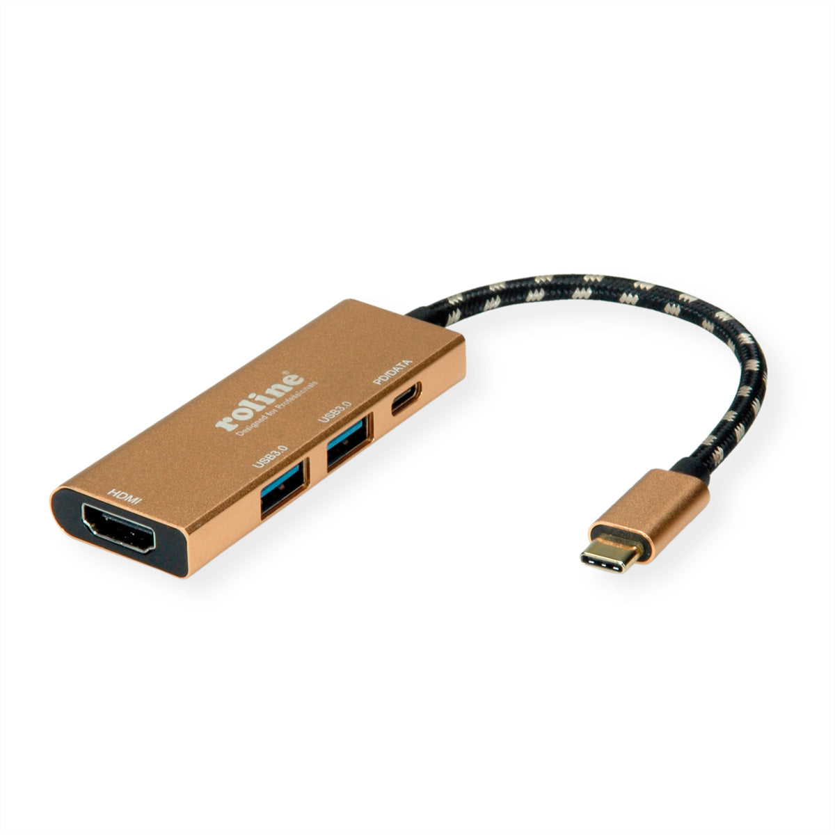 ROLINE GOLD Dockingstation – USB-C, 1× HDMI, 2× USB-A, für MacBook/Ultrabook/Notebook