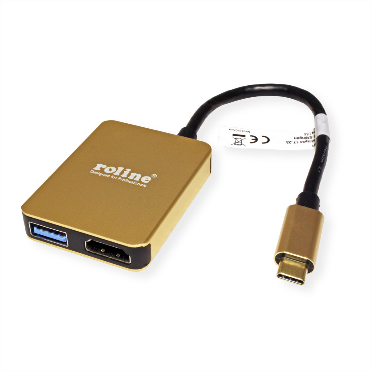 ROLINE Dockingstation – USB-C, 1× HDMI, 2× USB-A, für MacBook/Notebook