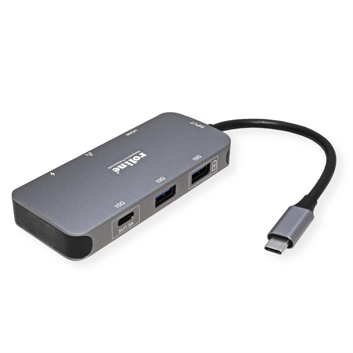 ROLINE Dockingstation – USB-C, 1× HDMI, 2× USB-A, 100 W PD, GbE, für Windows/Mac