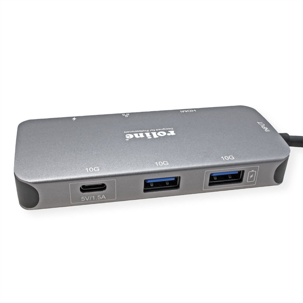ROLINE Dockingstation – USB-C, 1× HDMI, 2× USB-A, 100 W PD, GbE, für Windows/Mac