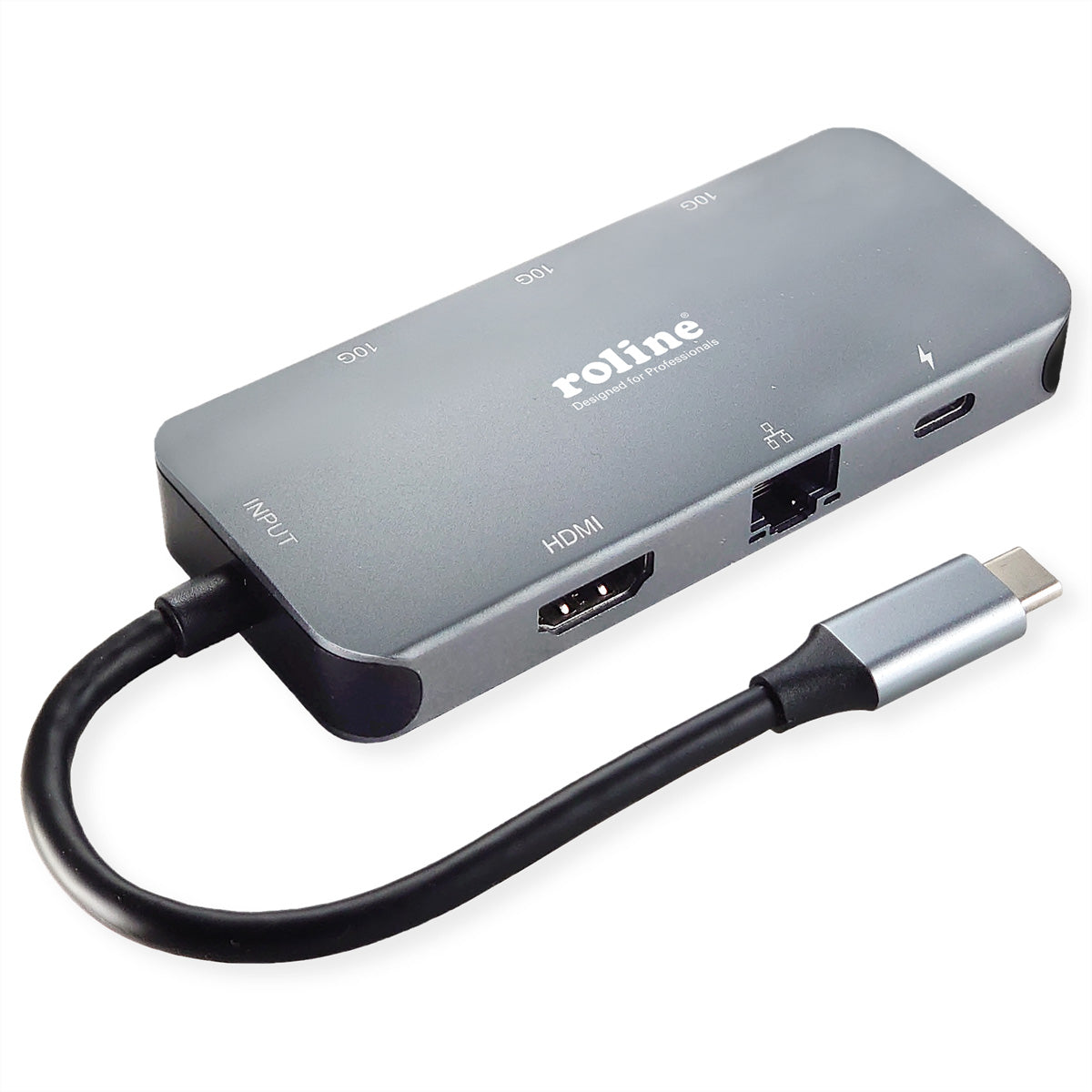 ROLINE Dockingstation – USB-C, 1× HDMI, 2× USB-A, 100 W PD, GbE, für Windows/Mac