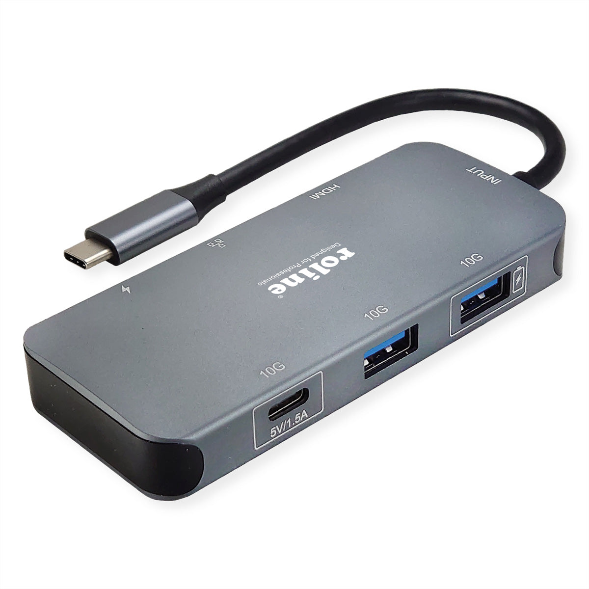 ROLINE Dockingstation – USB-C, 1× HDMI, 2× USB-A, 100 W PD, GbE, für Windows/Mac