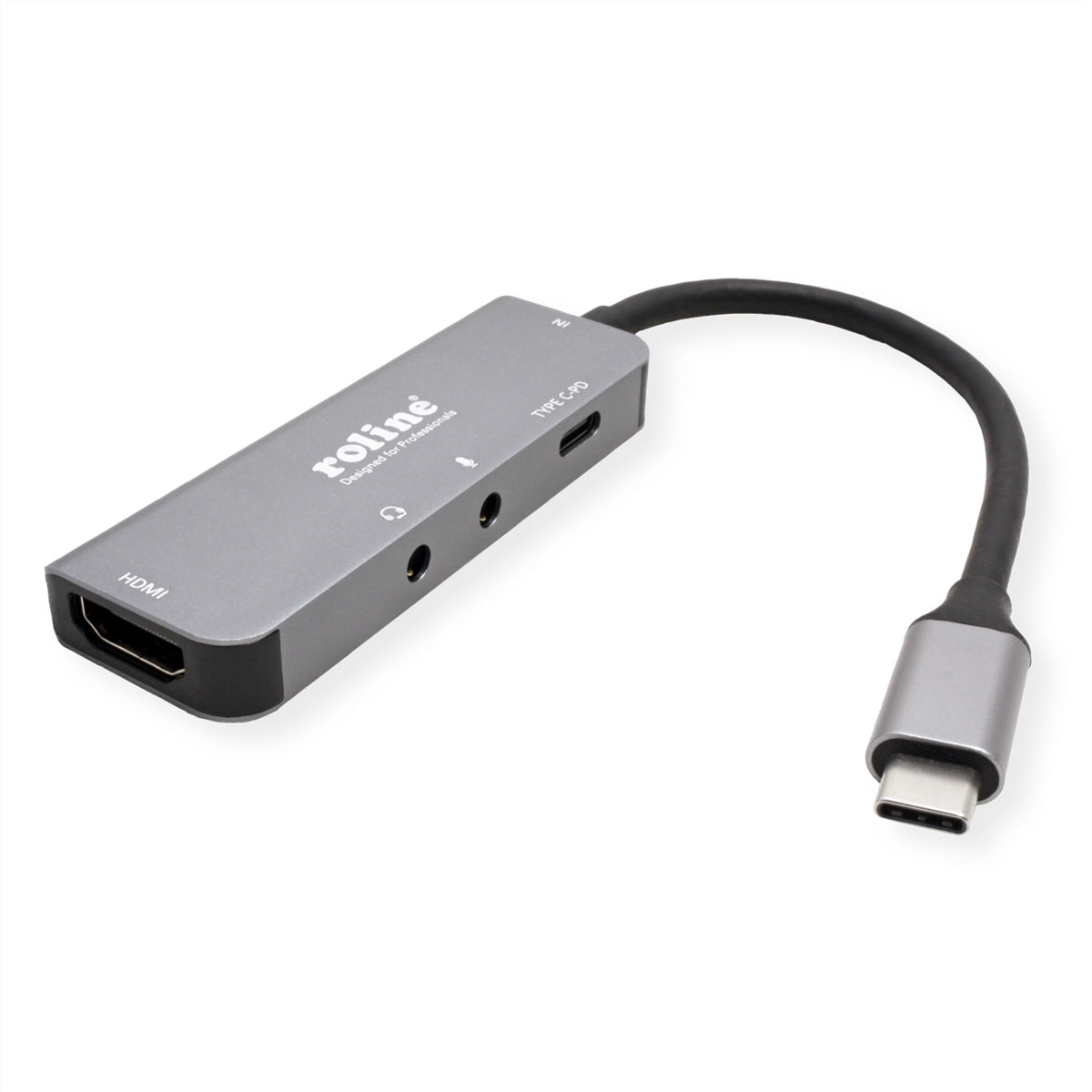 ROLINE Dockingstation – USB-C, 1× HDMI, 3,5 mm Audio, 100 W PD, für Windows/Mac