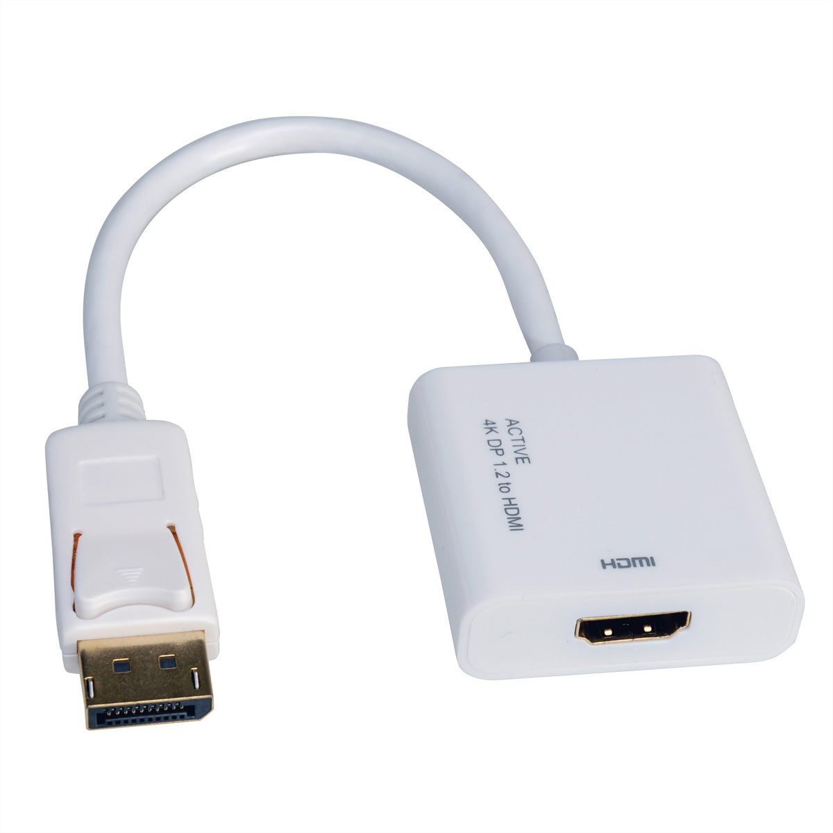 ROLINE DisplayPort auf HDMI Adapter DP 1.2 4K 30 Hz – 0,15 m – aktiv – weiss