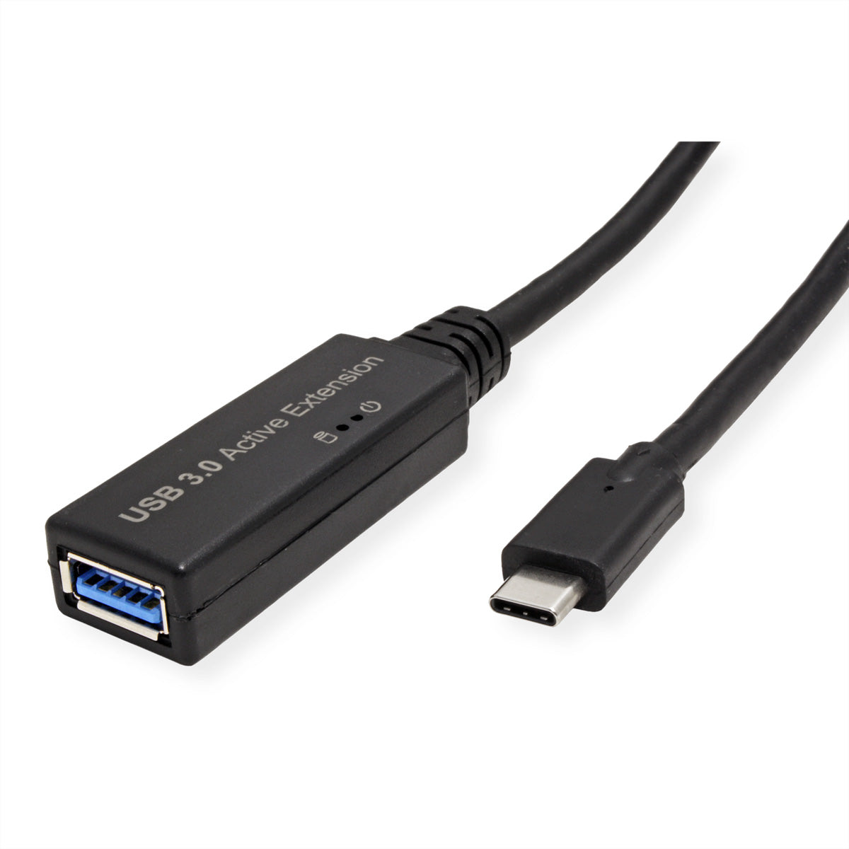 ROLINE USB-C Verlängerungskabel (Stecker auf Buchse) – USB 3.2 Gen 1 (5 Gbit/s) – 5 m – Aktiv – Schwarz