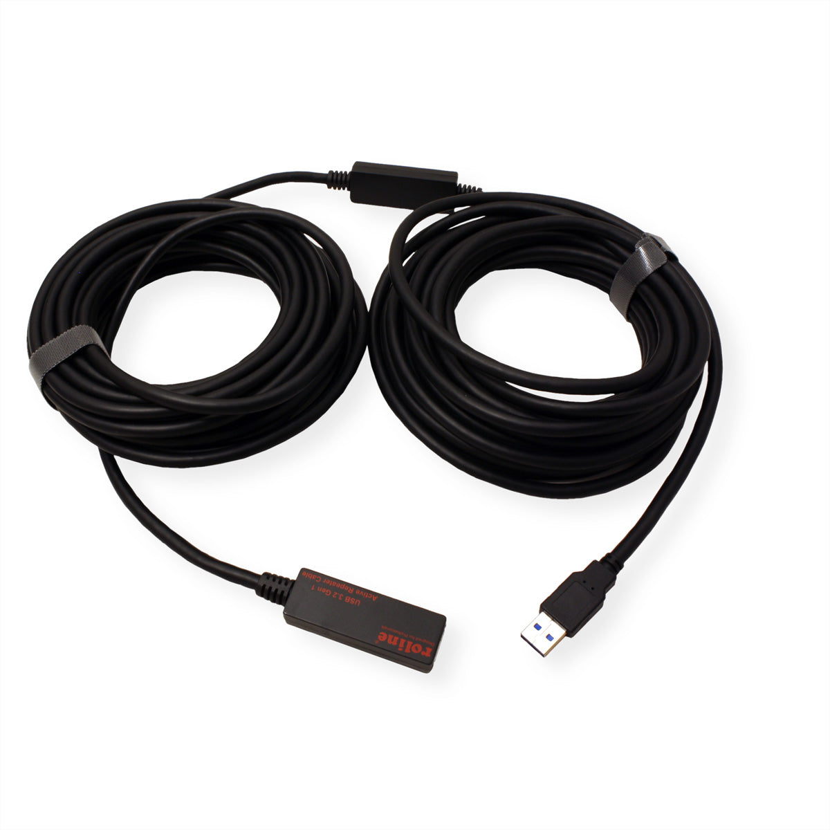 ROLINE USB-A Verlängerungskabel (Stecker auf Buchse) – USB 3.2 Gen 1 (5 Gbit/s) – 15 m – Aktiv – Schwarz