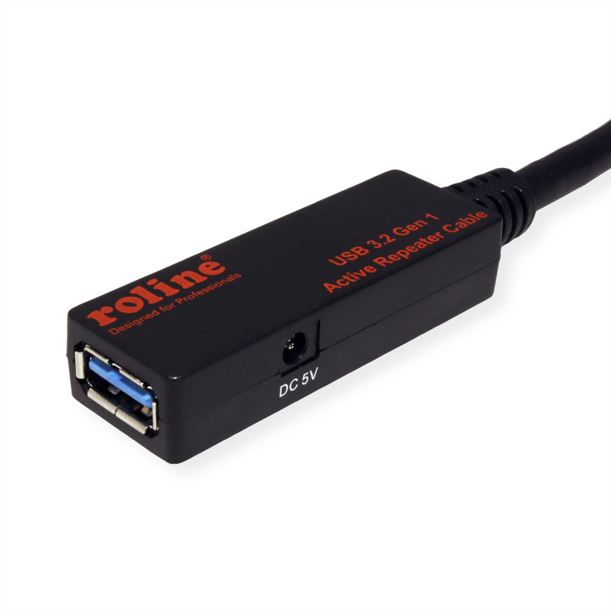 ROLINE USB-A Verlängerungskabel (Stecker auf Buchse) – USB 3.2 Gen 1 (5 Gbit/s) – 15 m – Aktiv – Schwarz