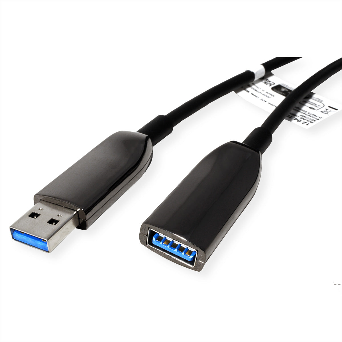 ROLINE USB-A Verlängerungskabel (Stecker auf Buchse) – USB 3.2 Gen 1 (5 Gbit/s) – 10 m – Aktiv – Schwarz