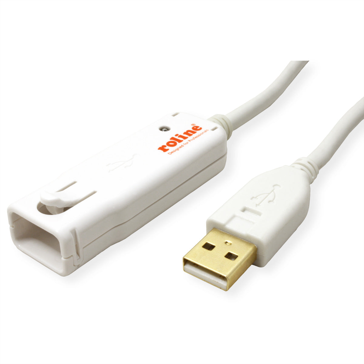 ROLINE USB-A Verlängerungskabel (Stecker auf Buchse) – USB 2.0 (480 Mbit/s) – 12 m – Aktiv – für 12.04.1085