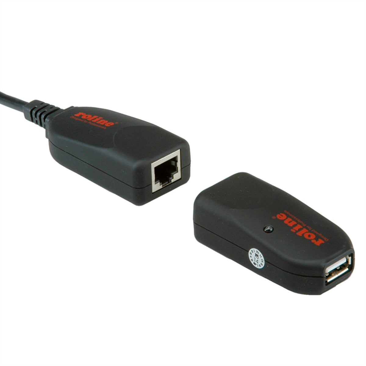 ROLINE USB-Verlängerung über RJ-45 – USB-A zu USB-A, bis 50 m, USB 2.0 Hi-Speed (480 Mbit/s) – Schwarz