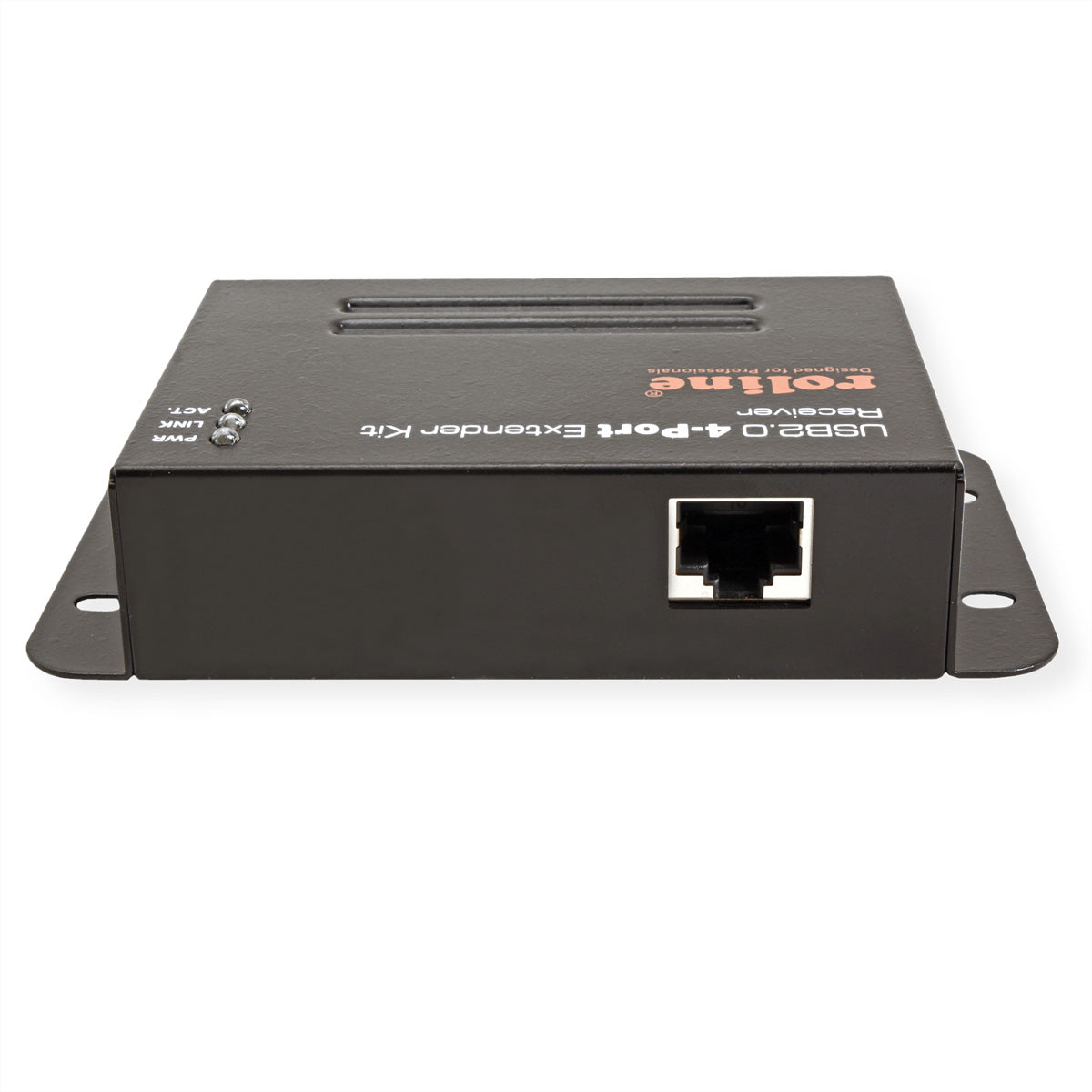 ROLINE USB-Verlängerung – USB zu USB über RJ-45, USB 2.0 (480 Mbit/s), 4× USB-A, bis 50 m – Schwarz