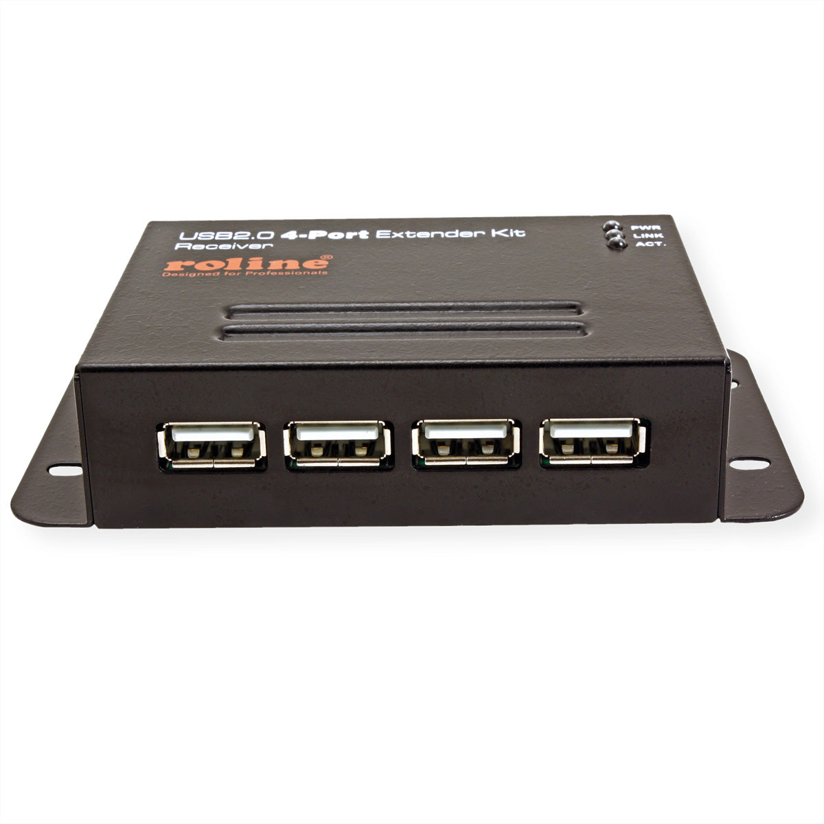 ROLINE USB-Verlängerung – USB zu USB über RJ-45, USB 2.0 (480 Mbit/s), 4× USB-A, bis 50 m – Schwarz