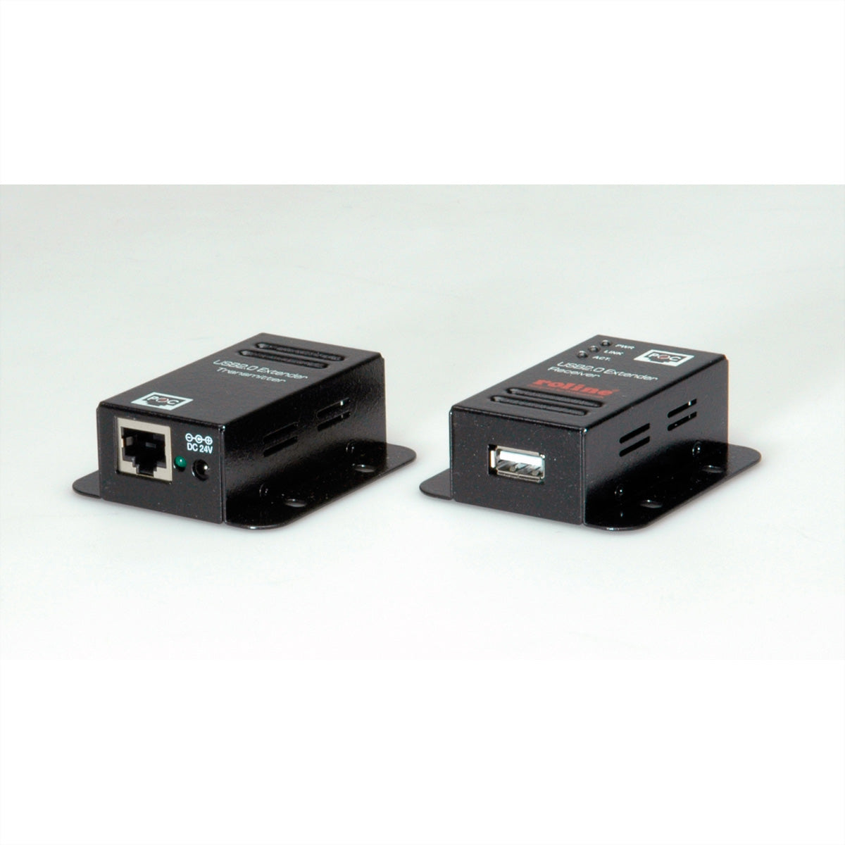 ROLINE USB-Verlängerung USB-B zu USB-A – 50 m, USB 2.0 Hi-Speed 480 Mbit/s, PoC – Schwarz