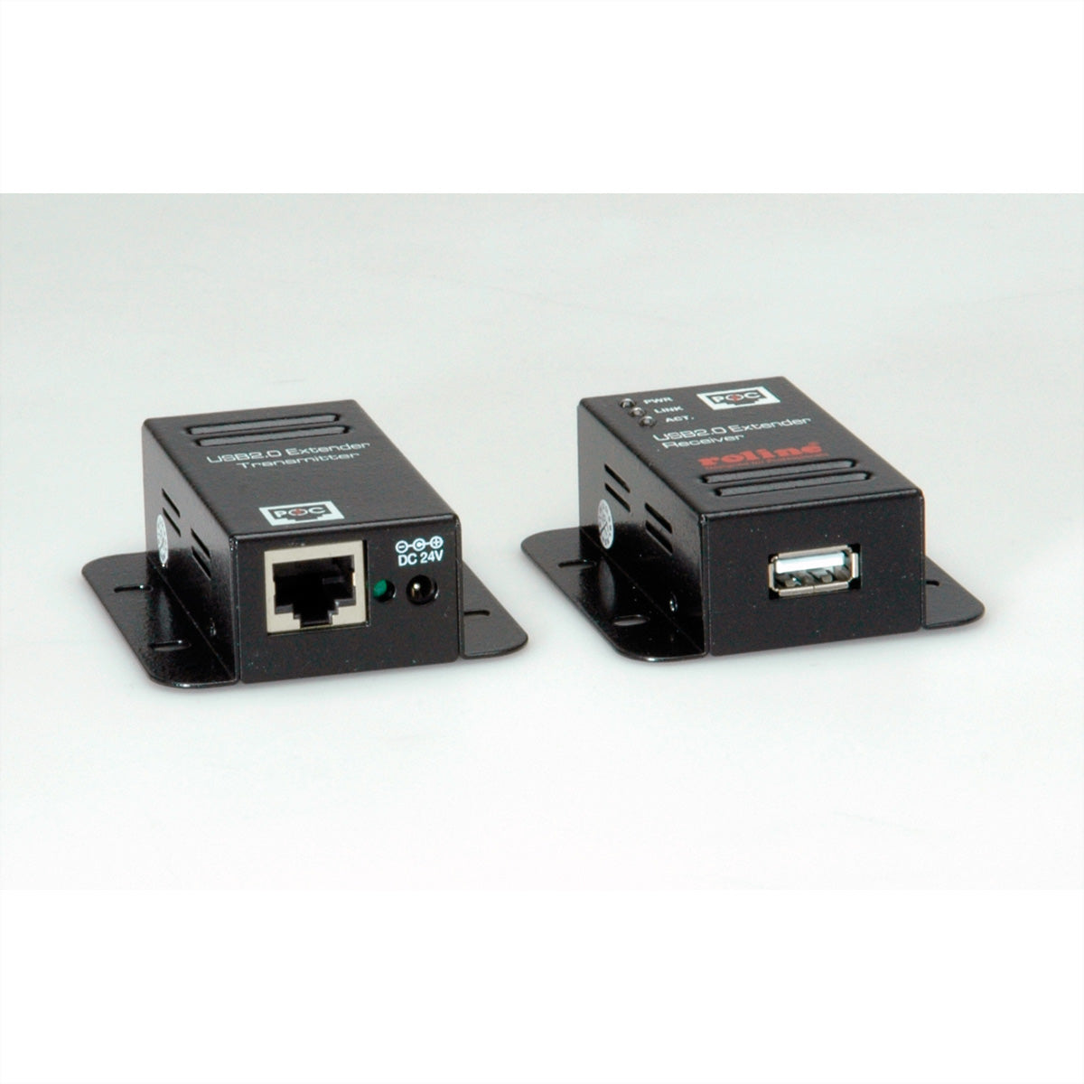ROLINE USB-Verlängerung USB-B zu USB-A – 50 m, USB 2.0 Hi-Speed 480 Mbit/s, PoC – Schwarz