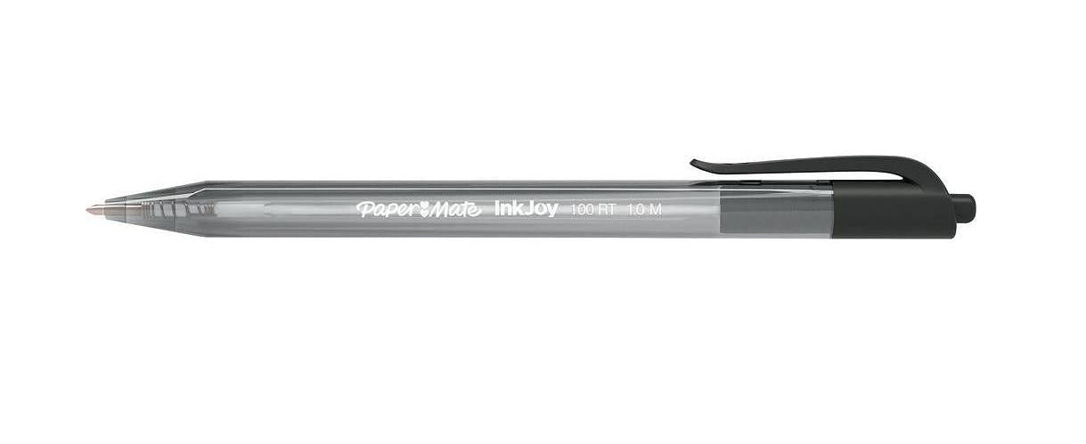 Papermate InkJoy 100 RT Kugelschreiber – 20er Pack, Schwarz, Spitze 1,0 mm, Druck