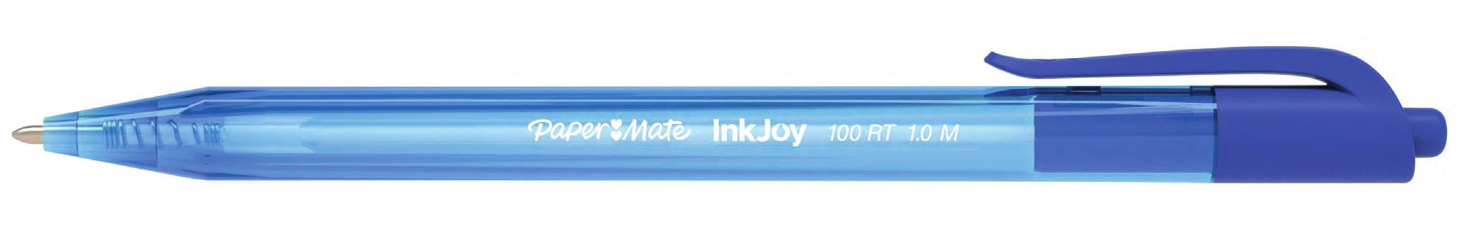 Papermate InkJoy 100RT Kugelschreiber – 20er Pack, Blau, Spitze 1 mm, Druck