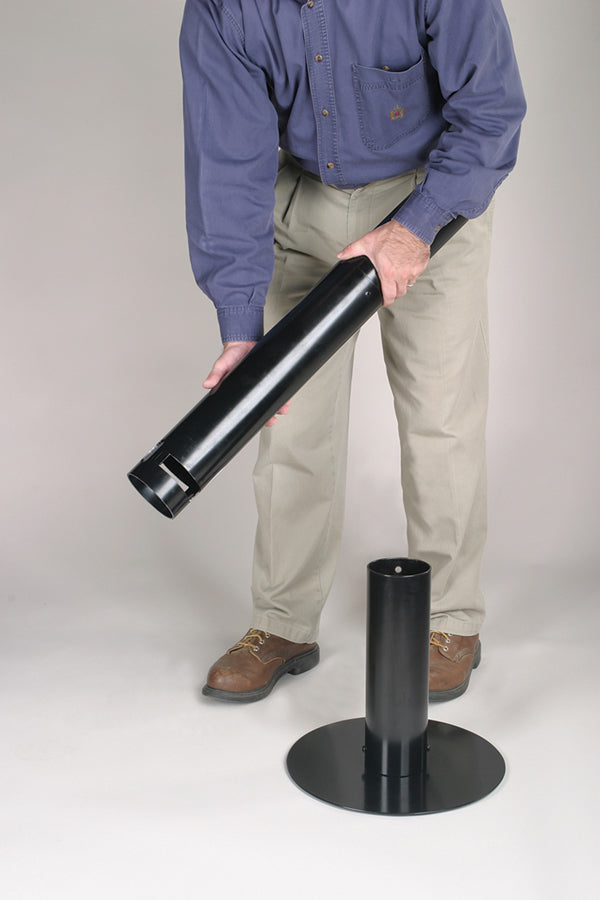Rubbermaid Standascher Smokers' Pole – rund, Aluminium, schwarz, Ø oben 102 / Sockel 324 × H 1'041 mm