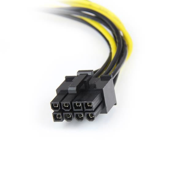 StarTech.com PCIe Stromkabel – 2× LP4–8-Pin PCIe, 0,153 m, Schwarz/Gelb