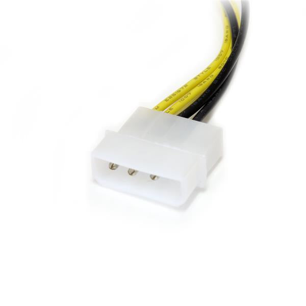 StarTech.com PCIe Stromkabel – 2× LP4–8-Pin PCIe, 0,153 m, Schwarz/Gelb