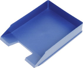 Helit Stapelbarer Briefkorb mit Griffausschnitt, Beschriftungsfeld, matt, blau, B 255 × H 67 × T 345 mm