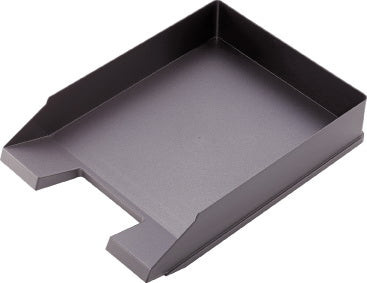 Helit Briefkorb – mit Griffausschnitt, mit Beschriftungsfeld, matt, schwarz, B 255 × H 67 × T 345 mm