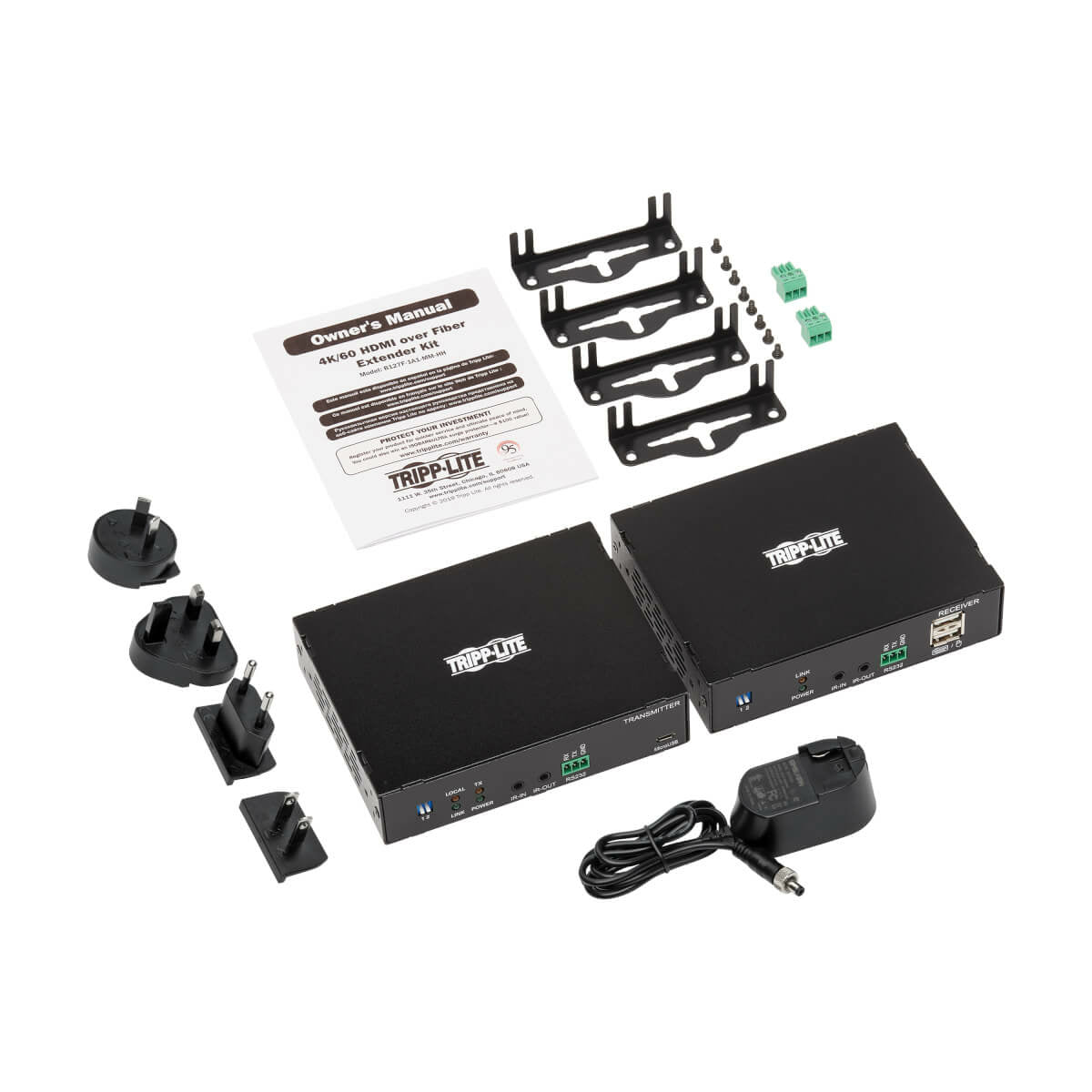 Tripp Lite B127F-1A1-MM-HH – HDMI Extender-Set, über Glasfaser, 4K@60 Hz, 300,2 m, RS-232/IR, HDCP 2.2