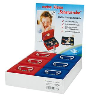 Wedo Geldkassette – mit Schlüssel – 12,5 × 9,5 × 6,3 cm – Rot – Stahl