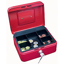 Wedo Geldkassette – mit Schlüssel – 15,2 × 11,5 × 8 cm – Rot – Stahl