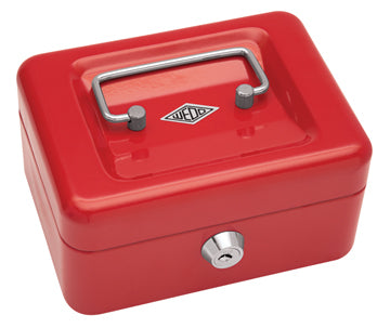 Wedo Geldkassette – mit Schlüssel – 15,2 × 11,5 × 8 cm – Rot – Stahl