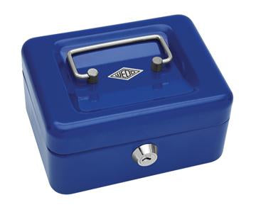 Wedo Geldkassette – mit Schlüssel – 15,2 × 11,5 × 8 cm – Blau – Stahl