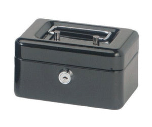 Wedo Geldkassette – mit Schlüssel – 20 × 16 × 9 cm – Schwarz – Stahl