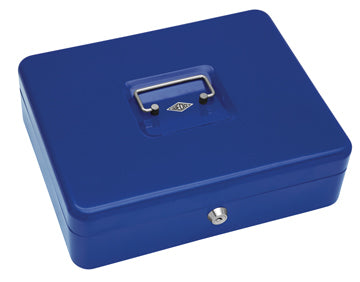 Wedo Geldkassette – mit Schlüssel – 30 × 24 × 9 cm – Blau – Stahl