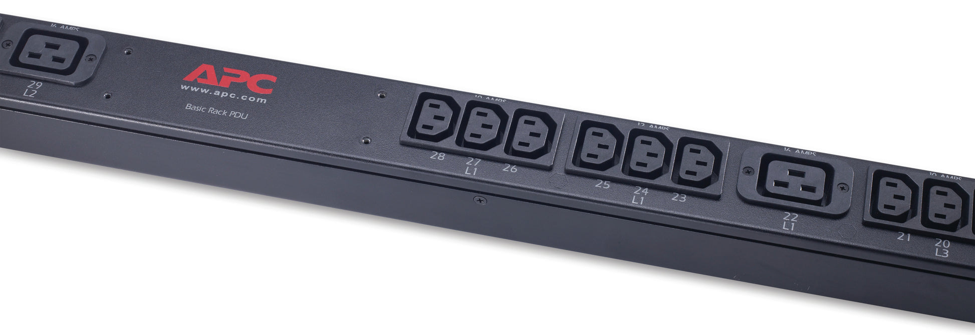 APC Rack-PDU Basic, 3-phasig, 36× IEC C13 + 6× IEC C19, 16 A, Stecker IEC 60309, 0U vertikal, 11,0 kW