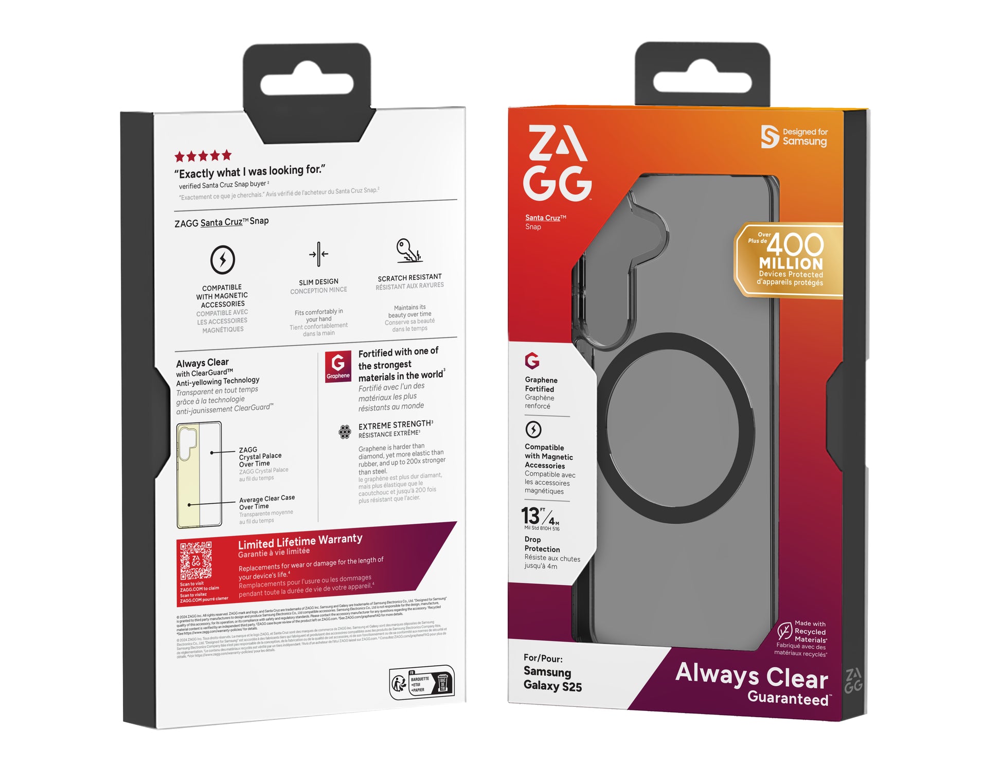 ZAGG Backcover Santa Cruz – für Samsung Galaxy S25 – Midnight – Snap-/Lock-Verschluss