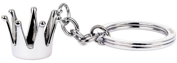 TROIKA Schlüsselanhänger Krone – Metall, Silber, 85 × 35 × 18 mm, 6er-Pack