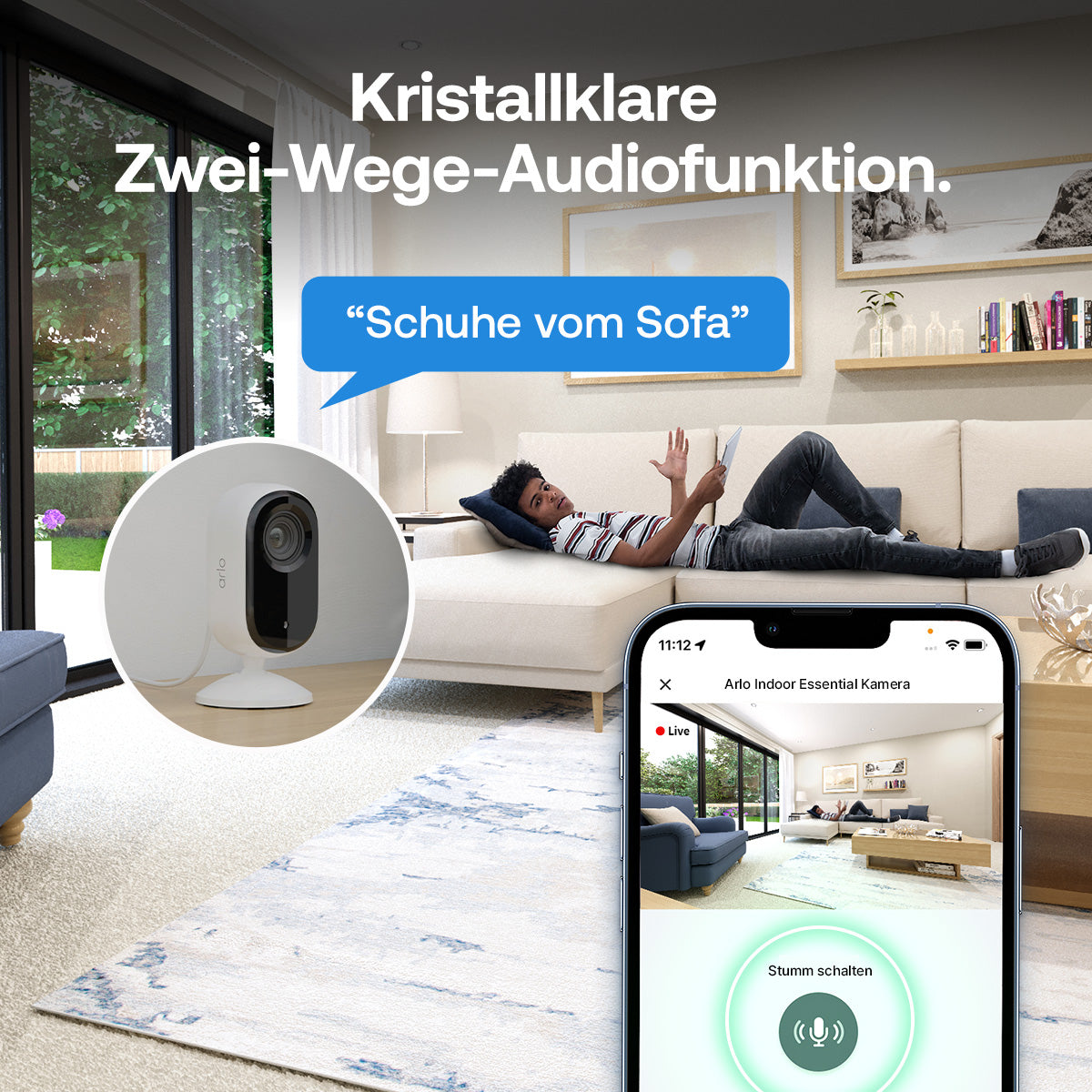Arlo VMC3270 IP-Kamera – 3 MP, 2304×1296, WLAN, Weiss, 2er-Pack