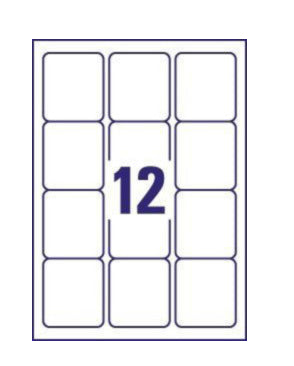 Avery L7164-100 – Etiketten A4 64 × 72 mm – Papier, weiss – permanent haftend – Laser – 12 pro Blatt, 100 Blätter